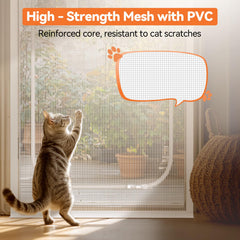 BFNN cat screen door mounted with Velcro for simple installation