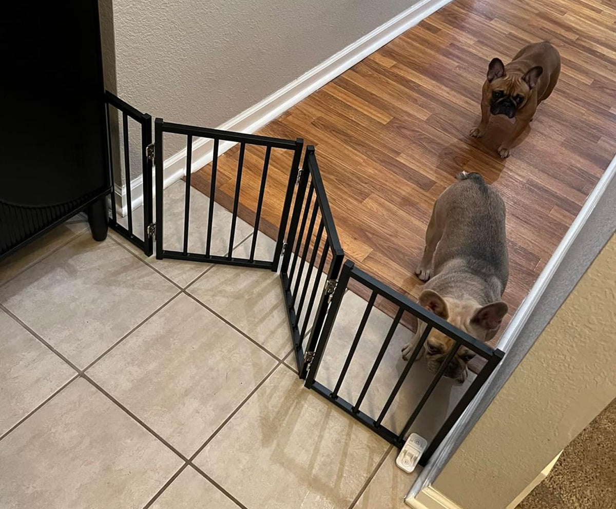BFNN free-standing gate assembly-free view demonstrates quick, tool-free setup for pet zones