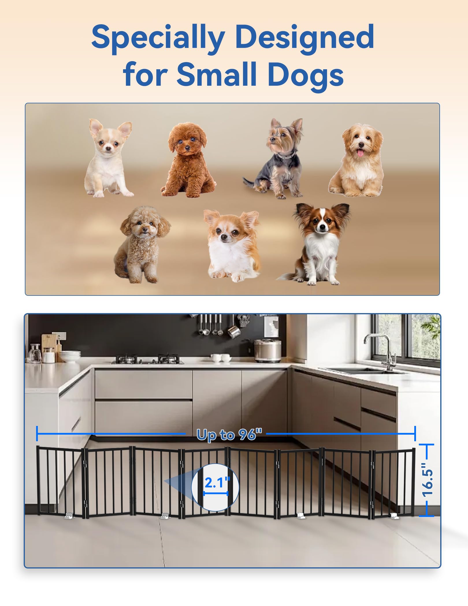 BFNN metal short dog gate folds flat for compact storage and travel