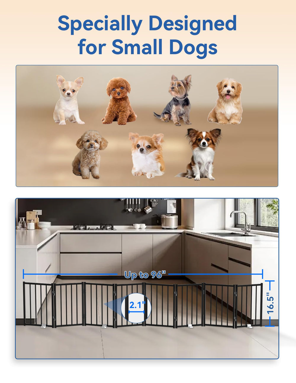 BFNN metal short dog gate folds flat for compact storage and travel
