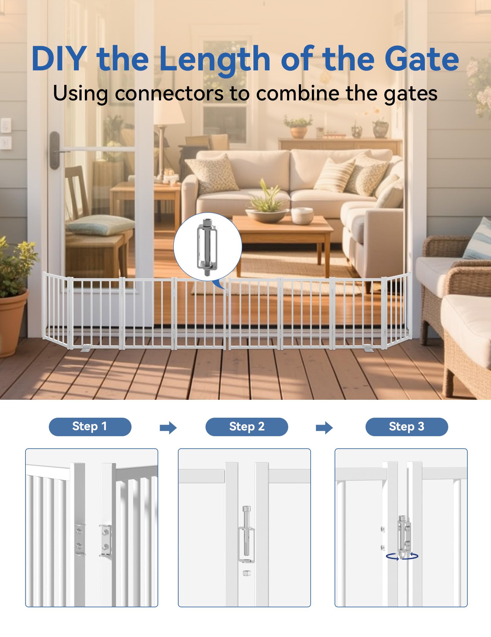 BFNN 16.5-inch step-over design enables easy passage while keeping pets contained.