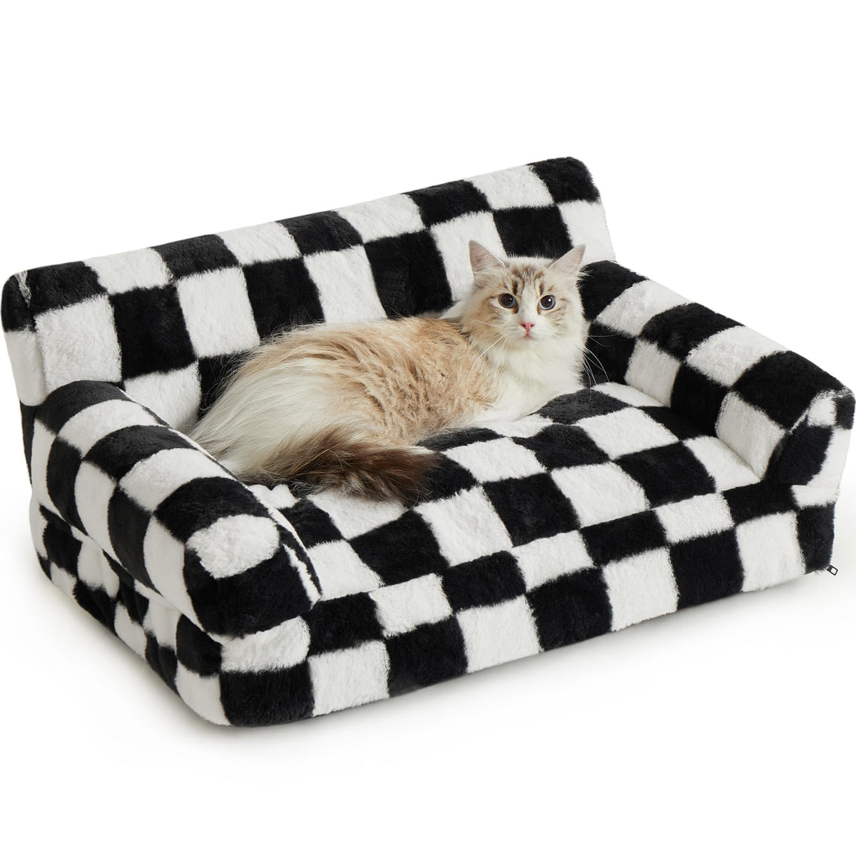 BFPETHOME cat couch bed front view shows plush filling for comfort.