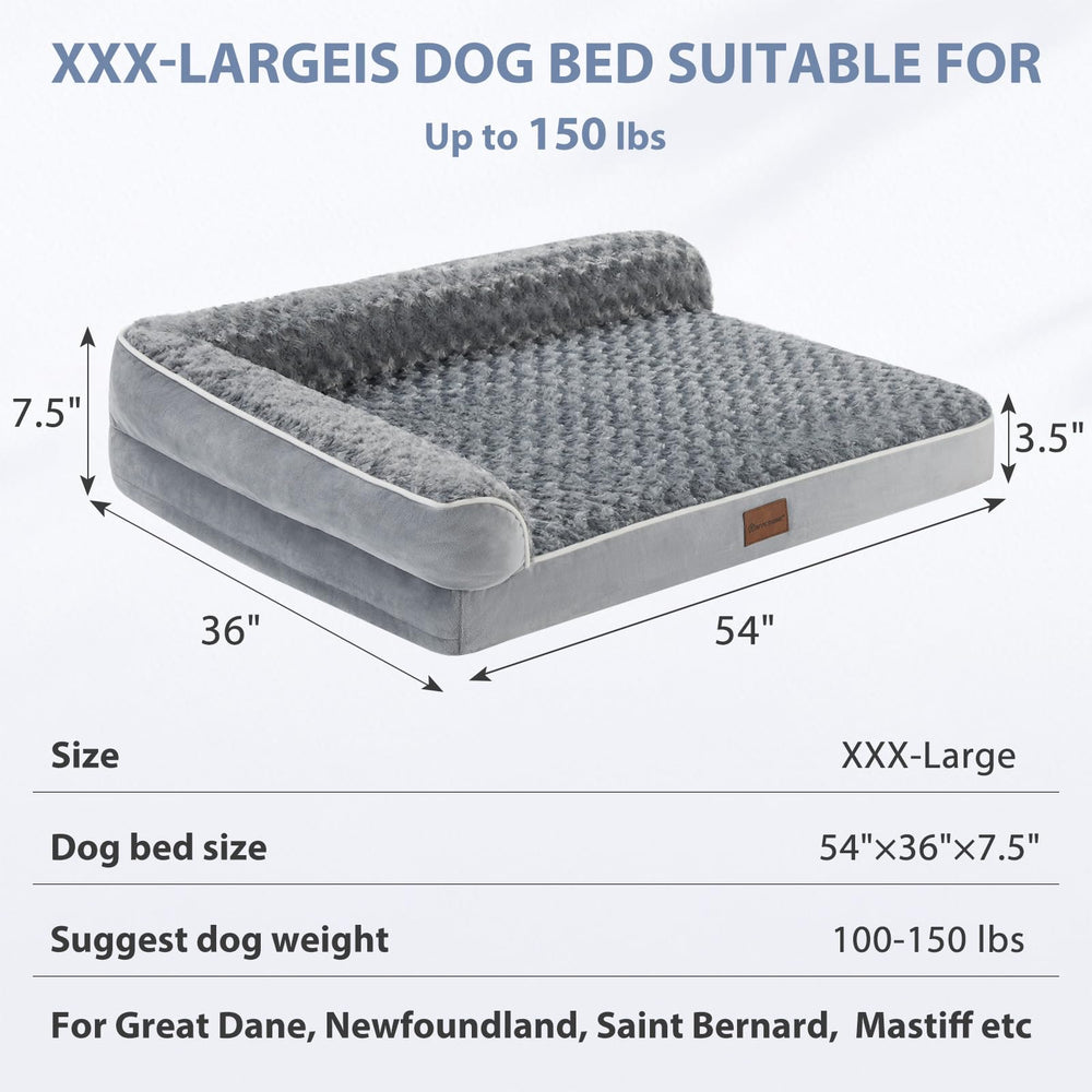 BFPETHOME removable cover zipper image emphasizes easy washing on large dog bed.