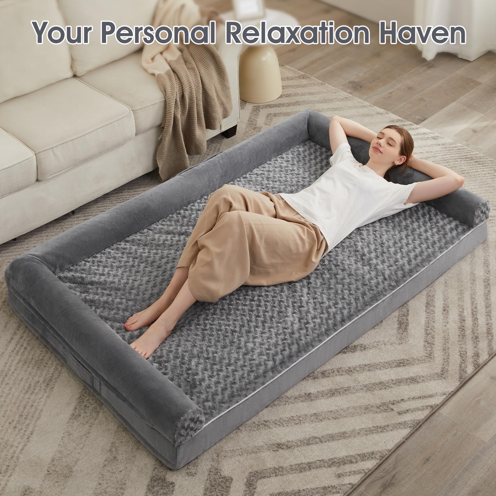 BFPETHOME U-shaped dog bed provides neck and head support for restful sleep.