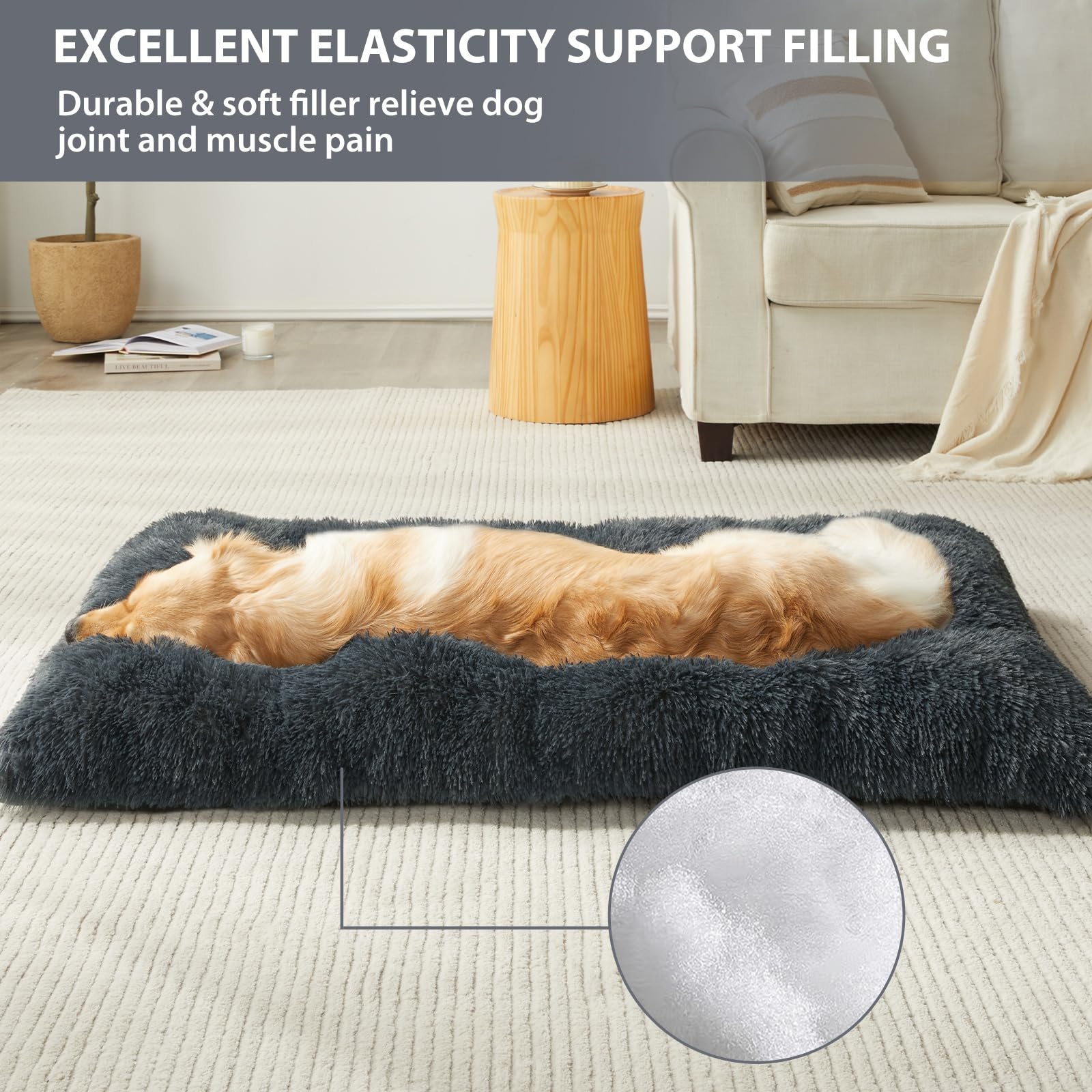 BFPETHOME dog bed durable padding supports joints and provides comfort during rest.
