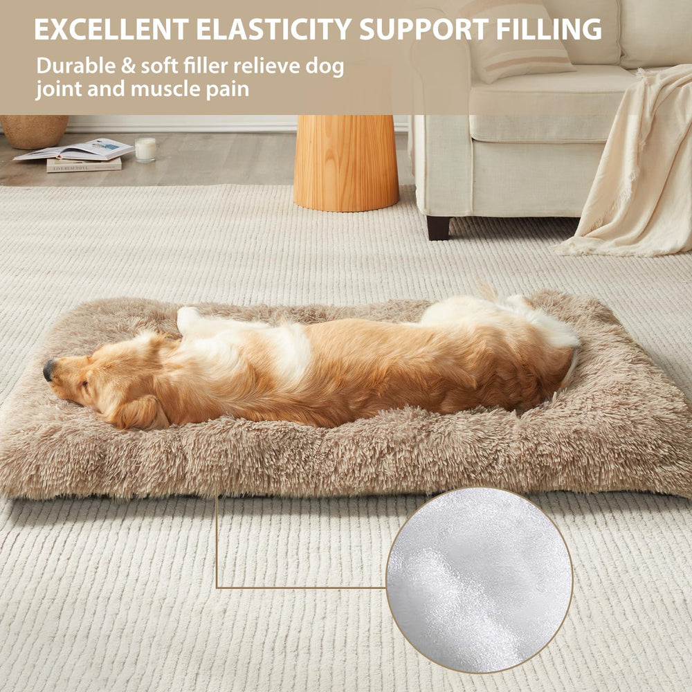 BFPETHOME dog bed in crate demonstrates secure, cozy space for sleep