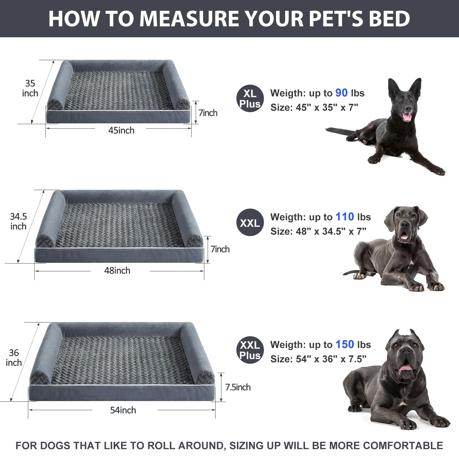 BFPETHOME dog bed removable cover for easy washing and quick care.