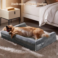 BFPETHOME rose-plush surface on large dog bed for calming comfort
