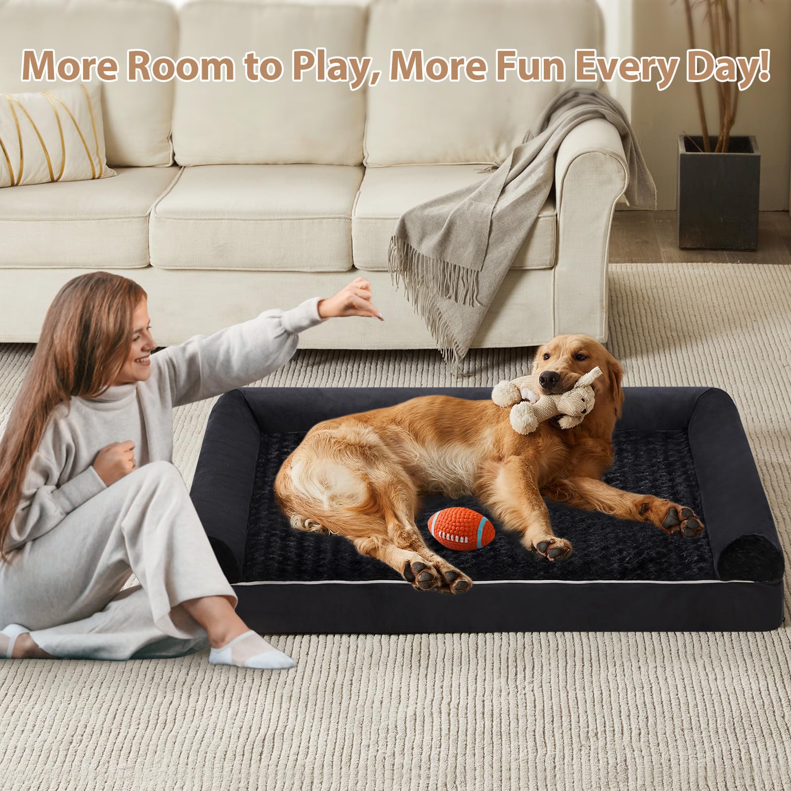 BFPETHOME u-shaped design with three bolstered sides offers neck and head support.