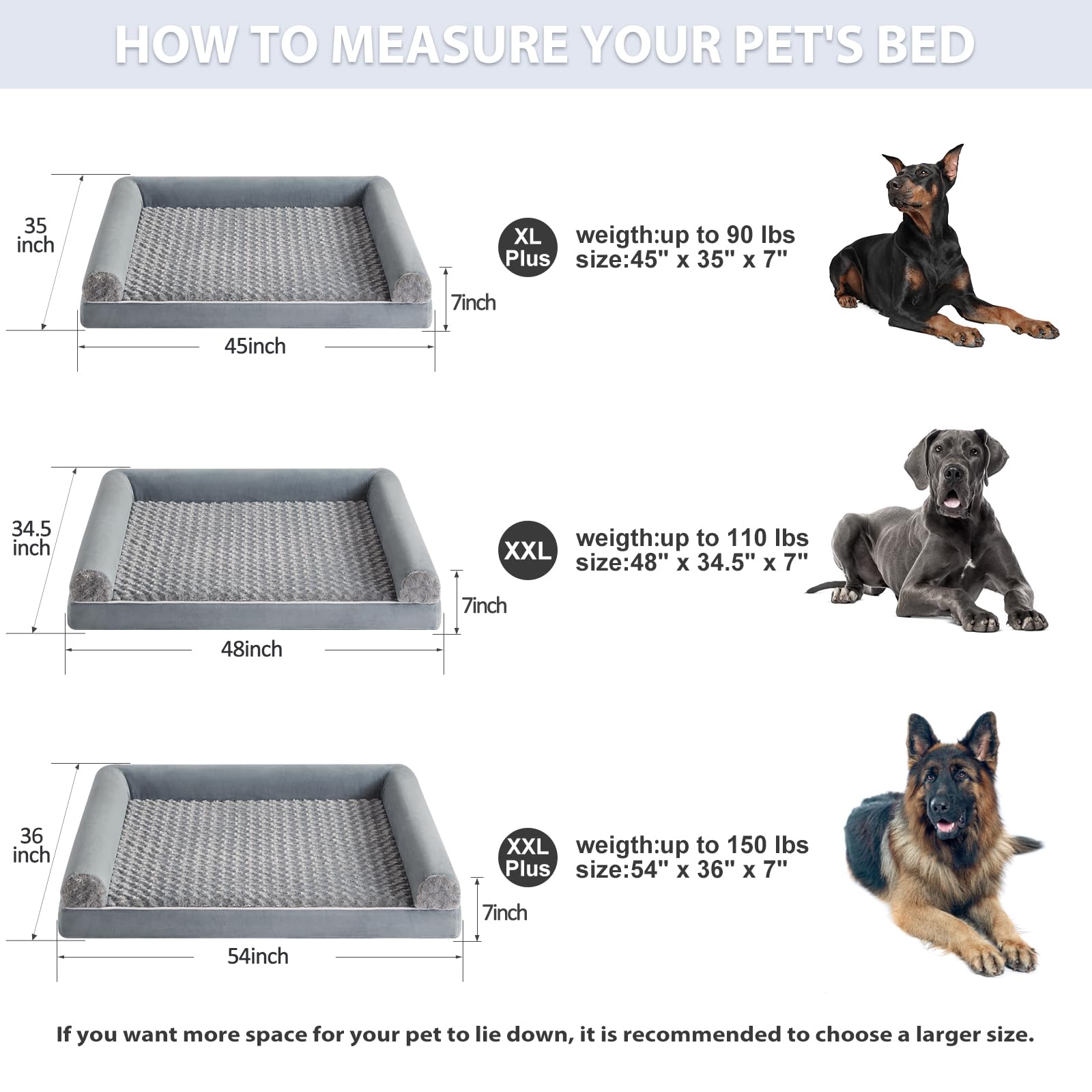 BFPETHOME waterproof inner layer protects foam from spills