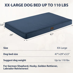 BFPETHOME large dog relaxing outdoors on navy bed