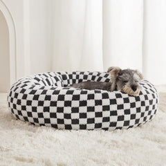 BFPETHOME donut dog bed in grey with non-slip bottom for secure naps.