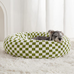BFPETHOME donut dog bed front view in green for cozy lounging