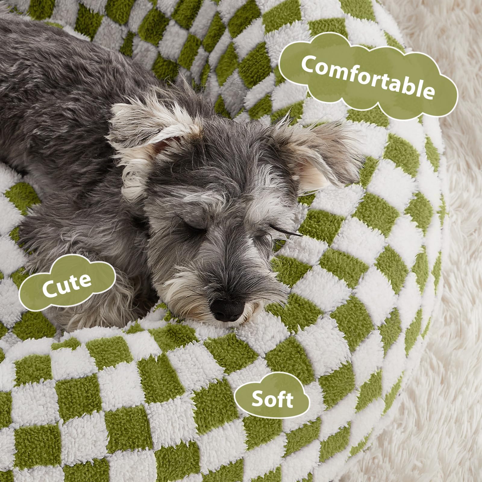 BFPETHOME donut dog bed side comfort, cozy interior support for puppies.
