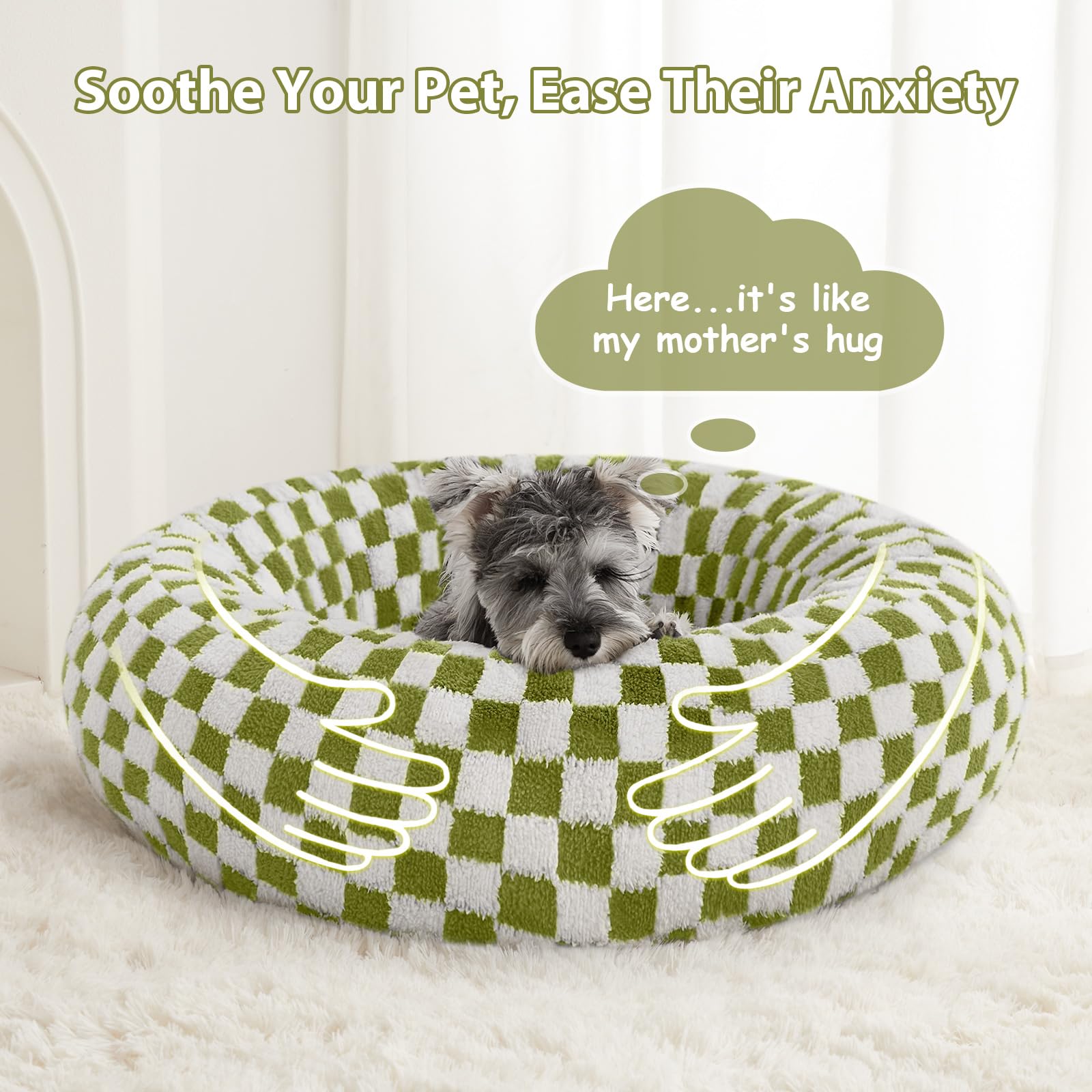 BFPETHOME donut dog bed washable design, easy machine cleaning.