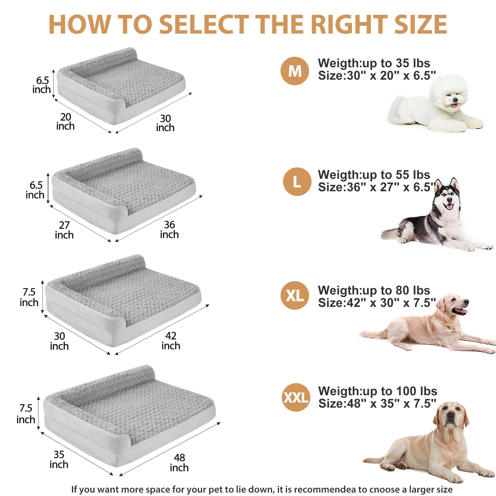 BFPETHOME L shaped design illustration shows extra head and neck support