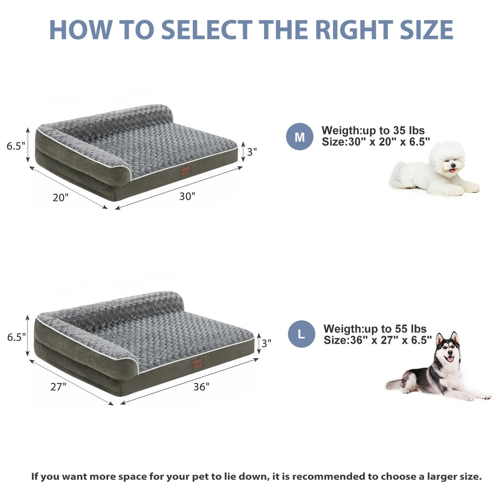 BFPETHOME 36x27x6.5 inch large dog bed for spacious sleep