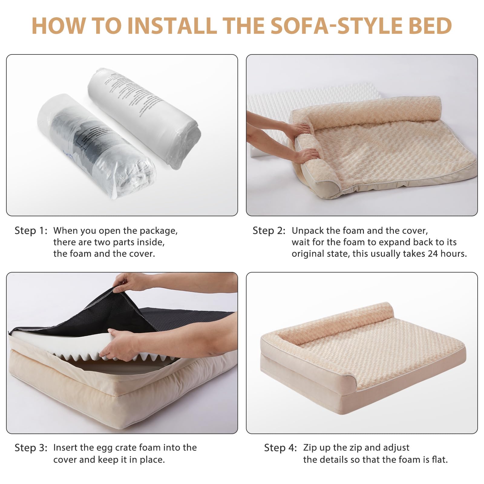 BFPETHOME non-slip bottom helps keep the bed in place on slick floors.