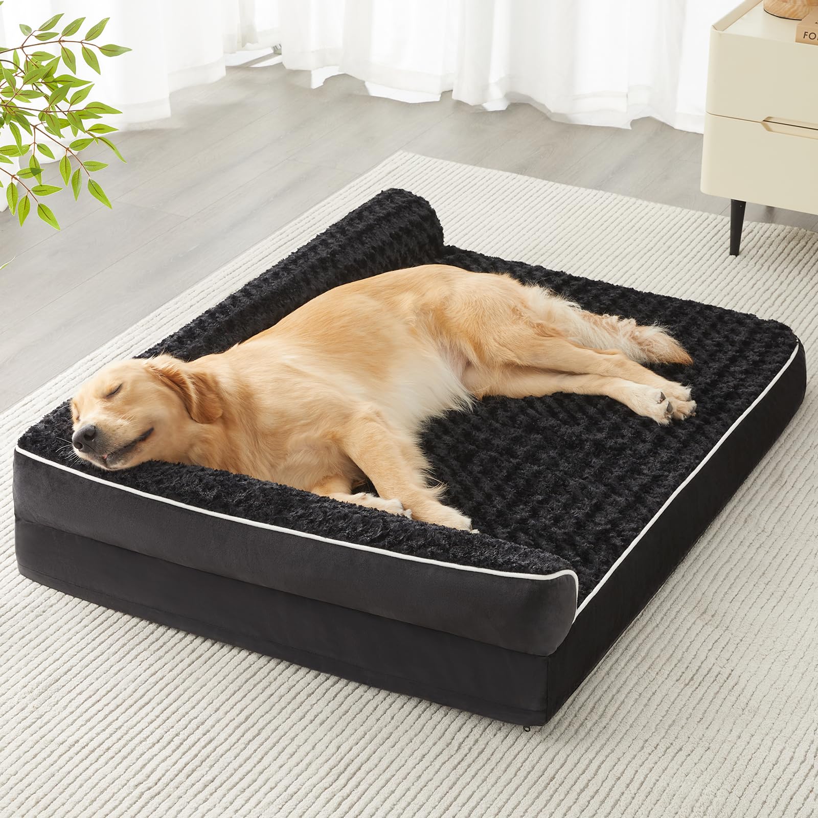 BFPETHOME orthopedic dog bed closeup shows supportive foam padding
