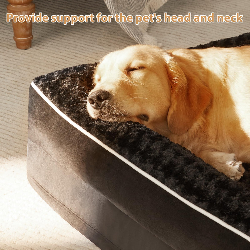 BFPETHOME orthopedic dog bed L-shaped design supports neck and head