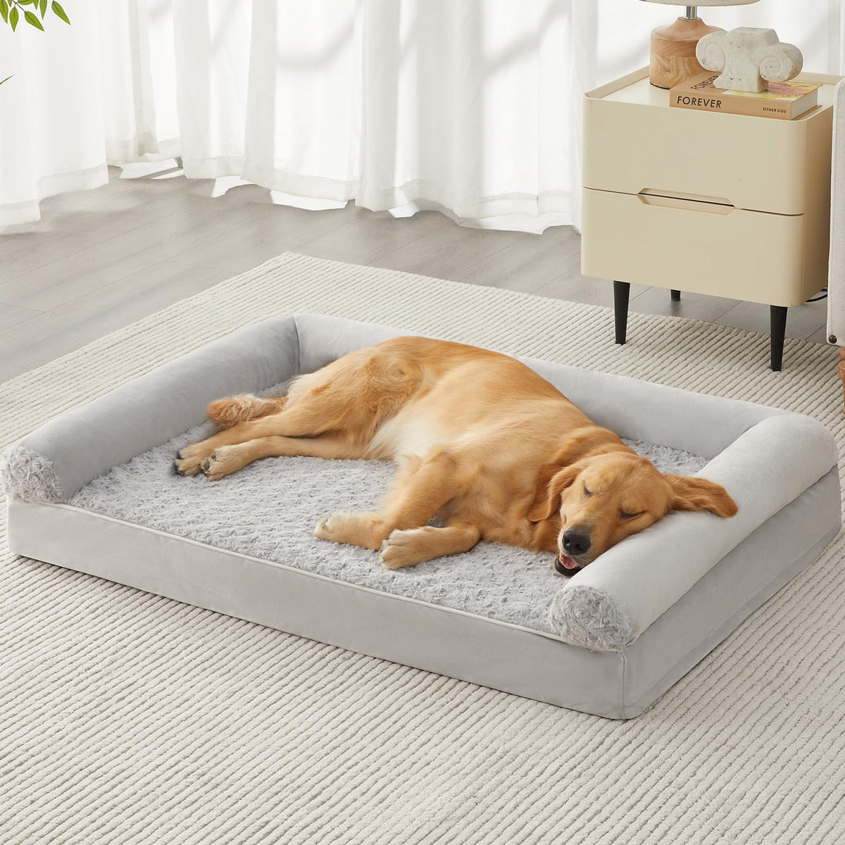 BFPETHOME orthopedic large dog bed with 54x36x7 dimensions showing space for big dogs