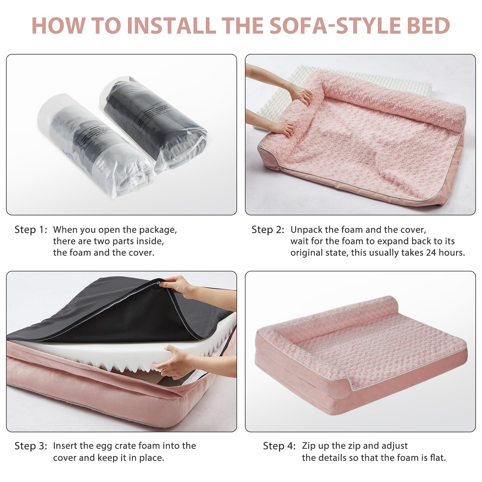 BFPETHOME orthopedic dog bed nonslip bottom keeps bed in place
