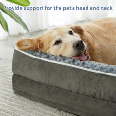 BFPETHOME orthopedic dog bed side view highlighting roomy interior for stretch.