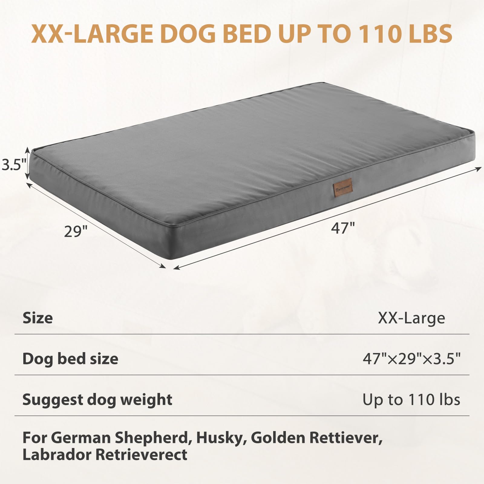 BFPETHOME 47x29 inch bed offers generous space for lounging in any position.