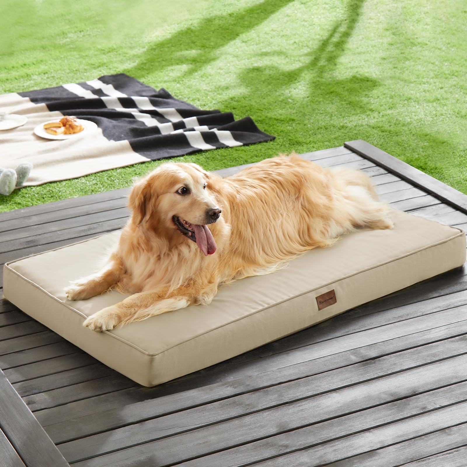 BFPETHOME outdoor dog bed with egg-crate foam boosts comfort