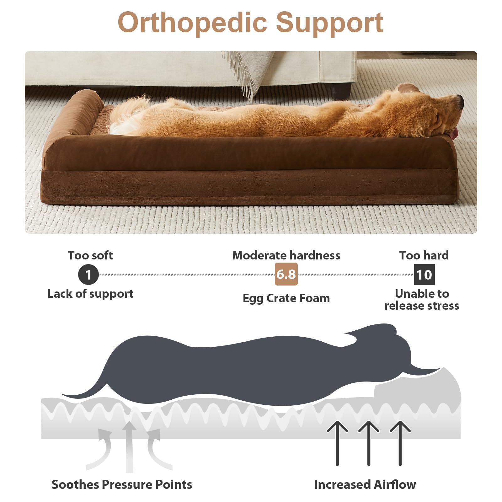 BFPETHOME rose-pattern plush surface offers calming, cozy comfort for dogs.