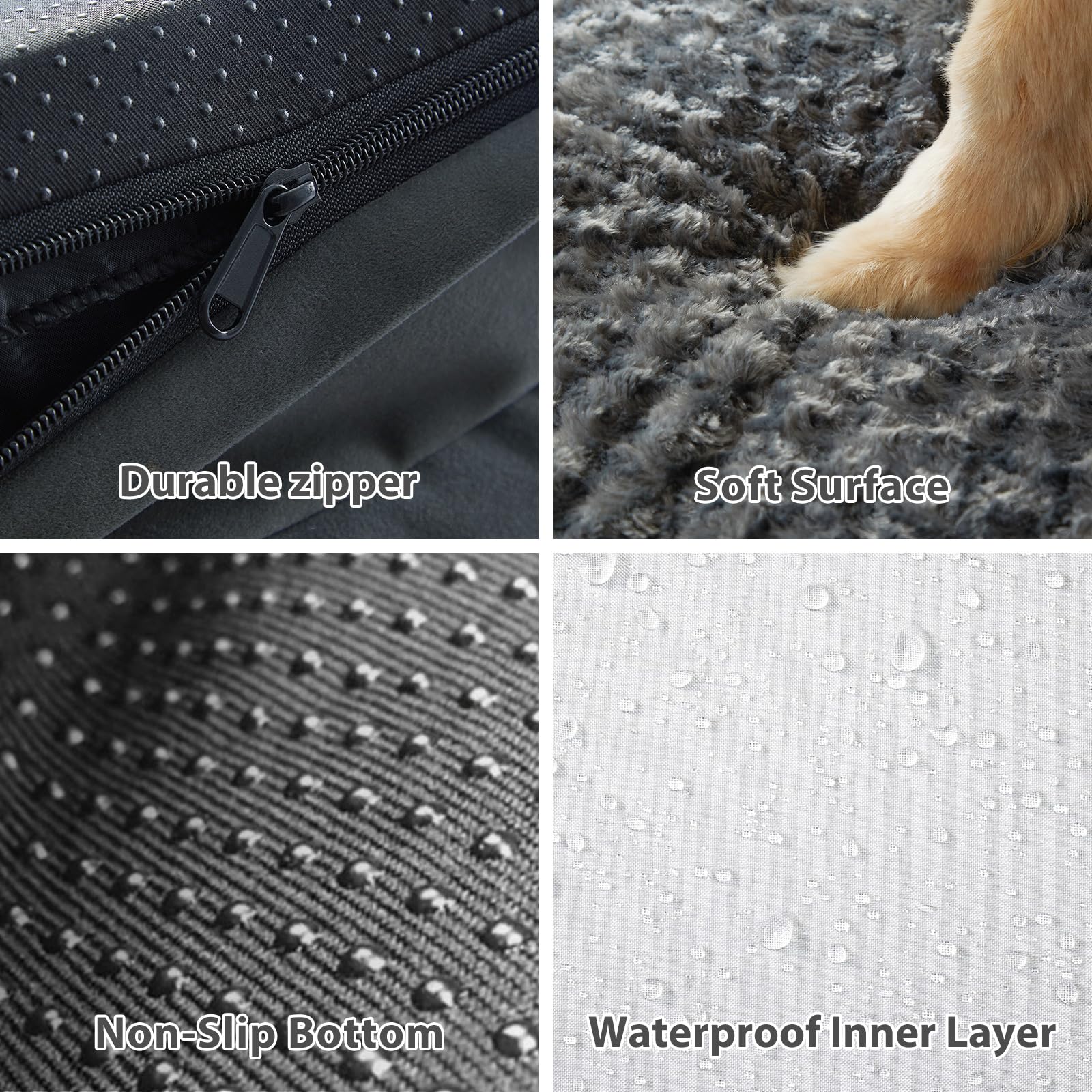 BFPETHOME XL dog bed with 42x30x7.5 inch footprint for spacious lounging.