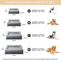 BFPETHOME XL orthopedic bed features egg crate foam for support.