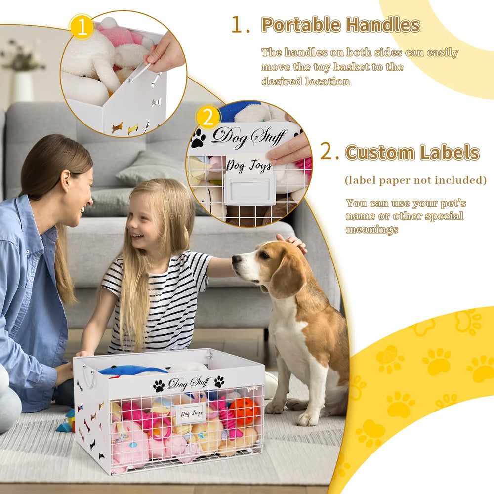 Bfttlity bone-markings dog toy storage blends with home decor