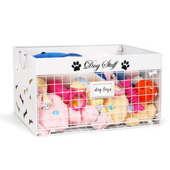Bfttlity dog toy basket large with handles in white for tidy living room organization