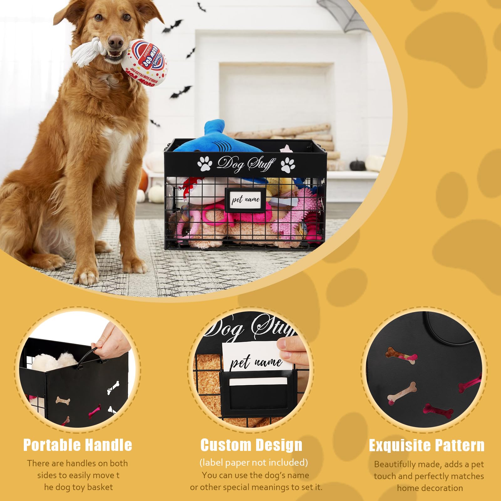 Bfttlity dog toy bin multi-use storage for toys and blankets