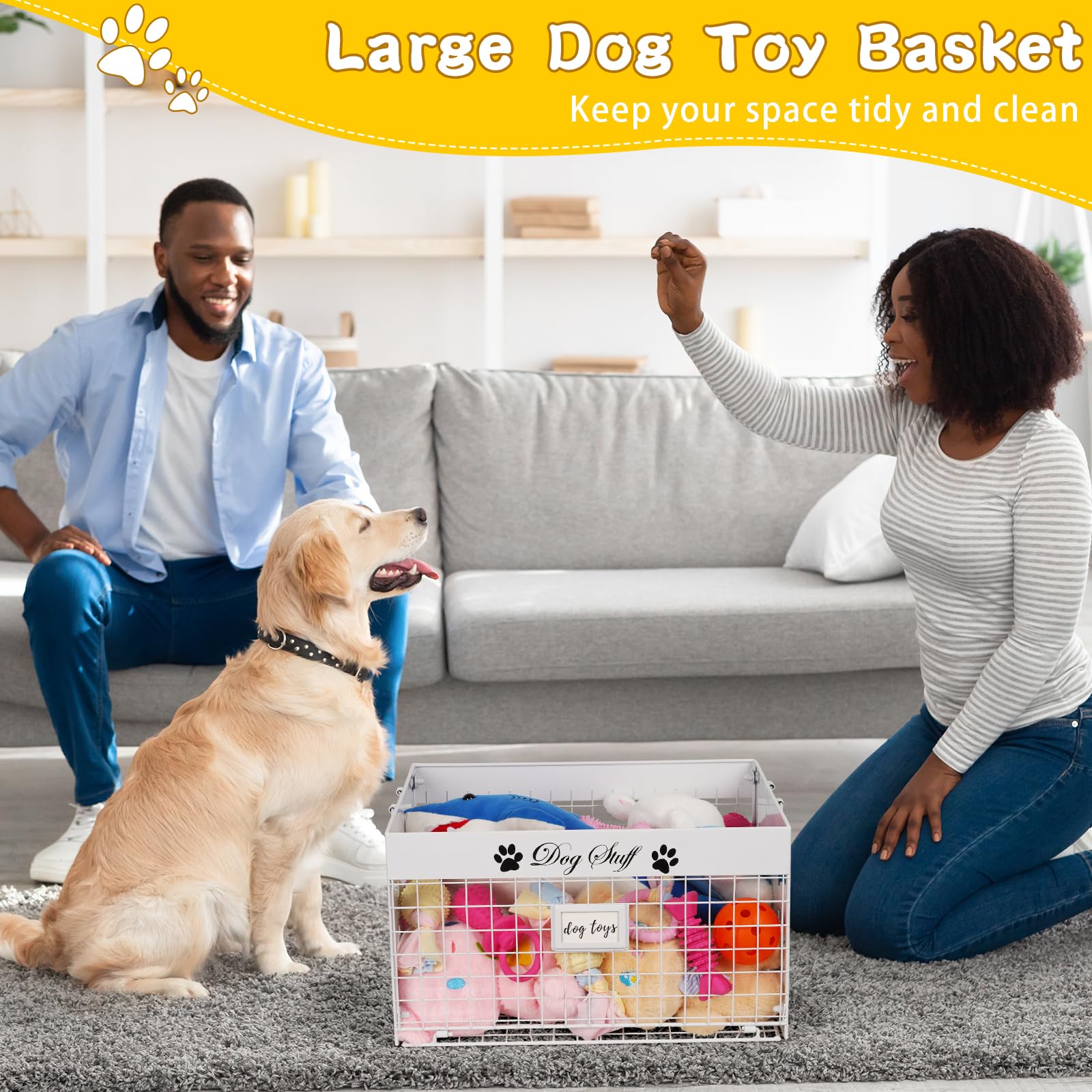 Bfttlity label-design dog toy box ready for personalization and naming