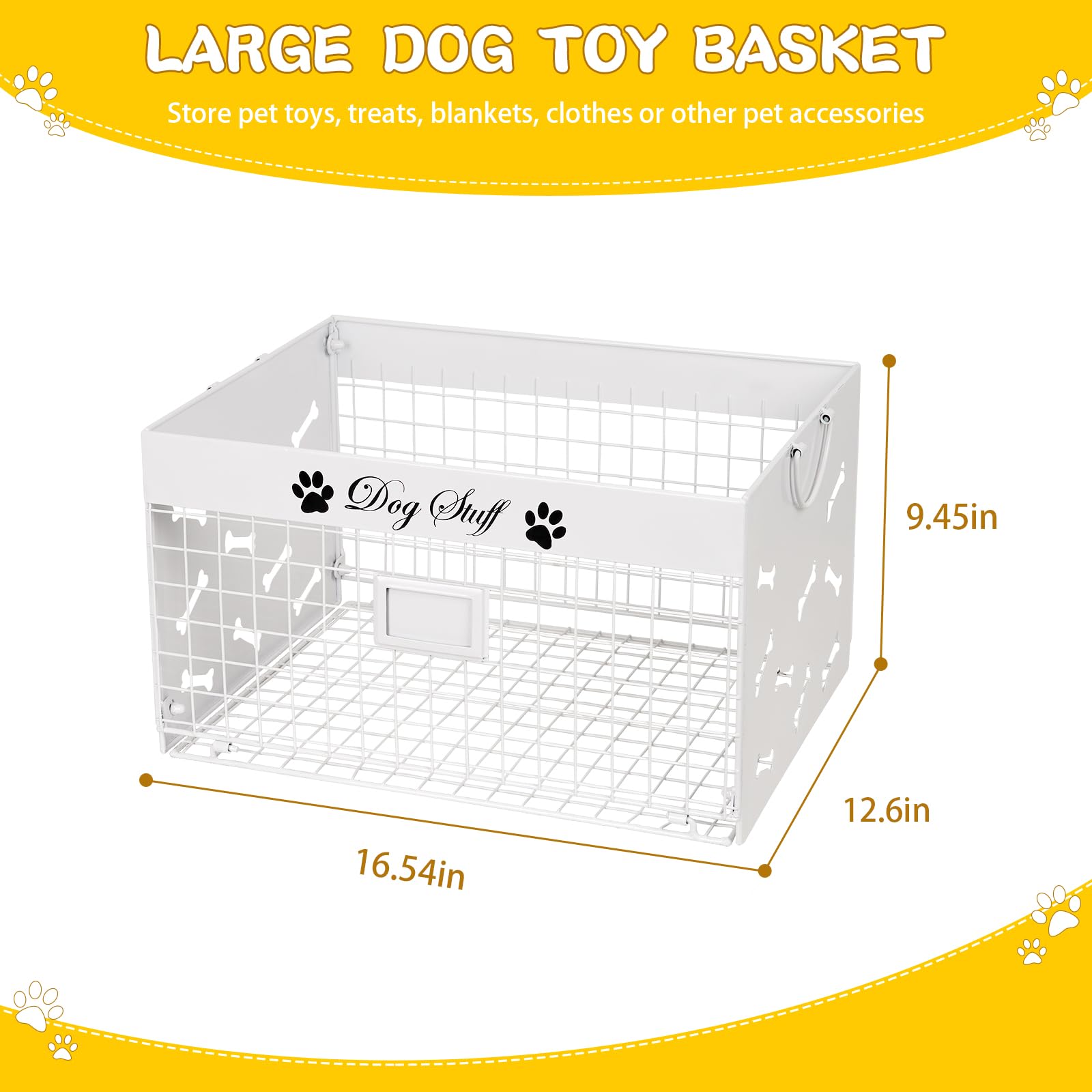Bfttlity metal dog toy bin with sturdy construction for durable storage