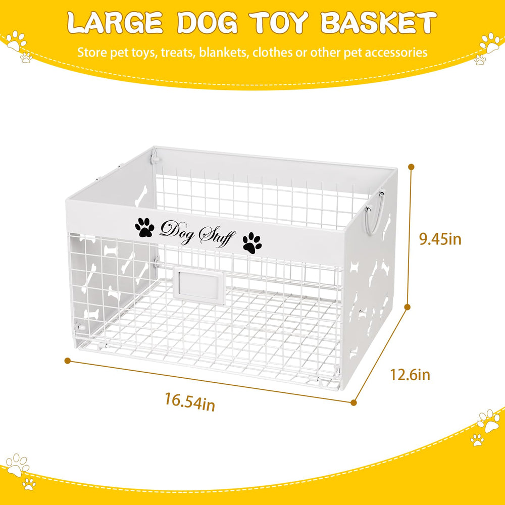 Bfttlity metal dog toy bin with sturdy construction for durable storage