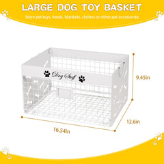 Bfttlity metal dog toy bin with sturdy construction for durable storage