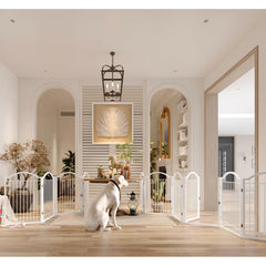 BHG metal no-assembly dog gate 32-tall side view shows tall barrier