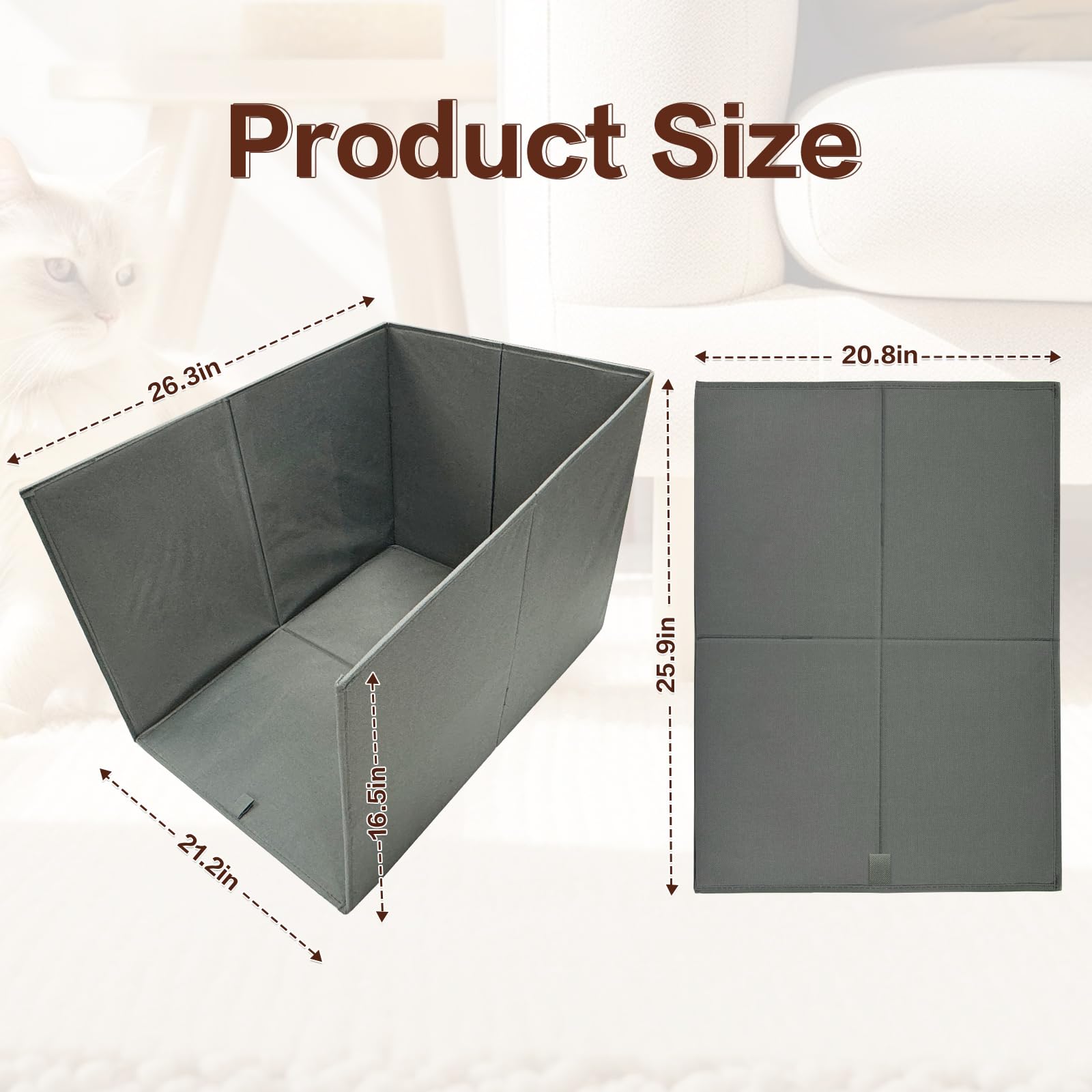 Bhyhok high-side splash guard keeps litter contained and floors clean.