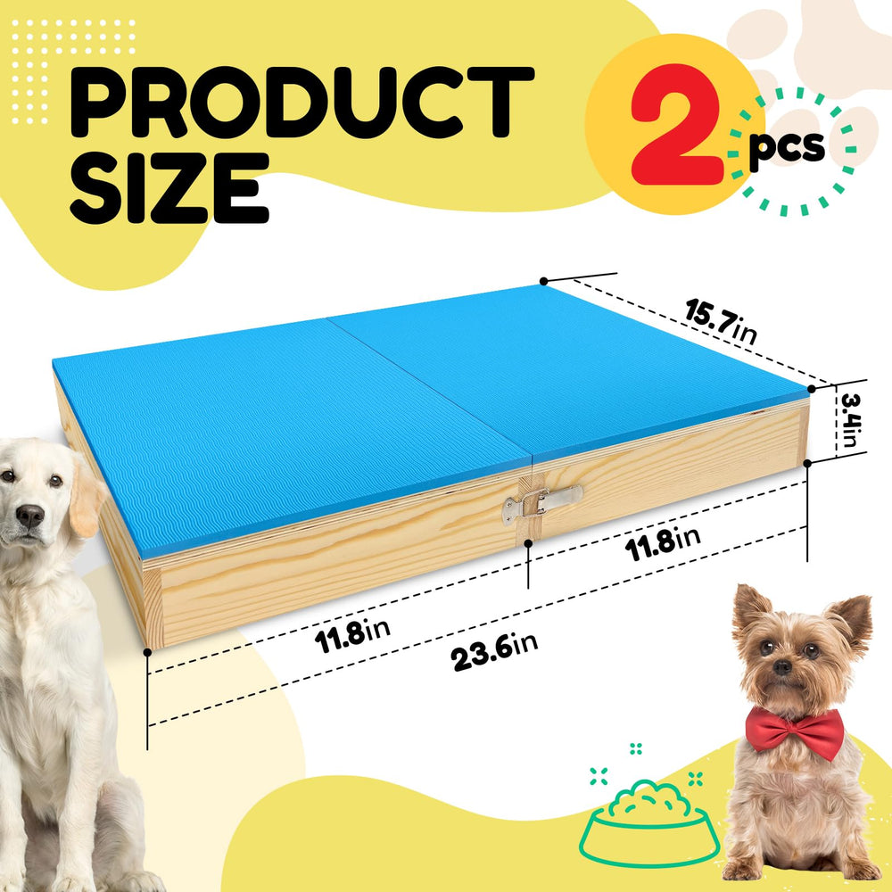 Bhyhok wooden dog platform with non-slip base stabilizes sessions on floors.