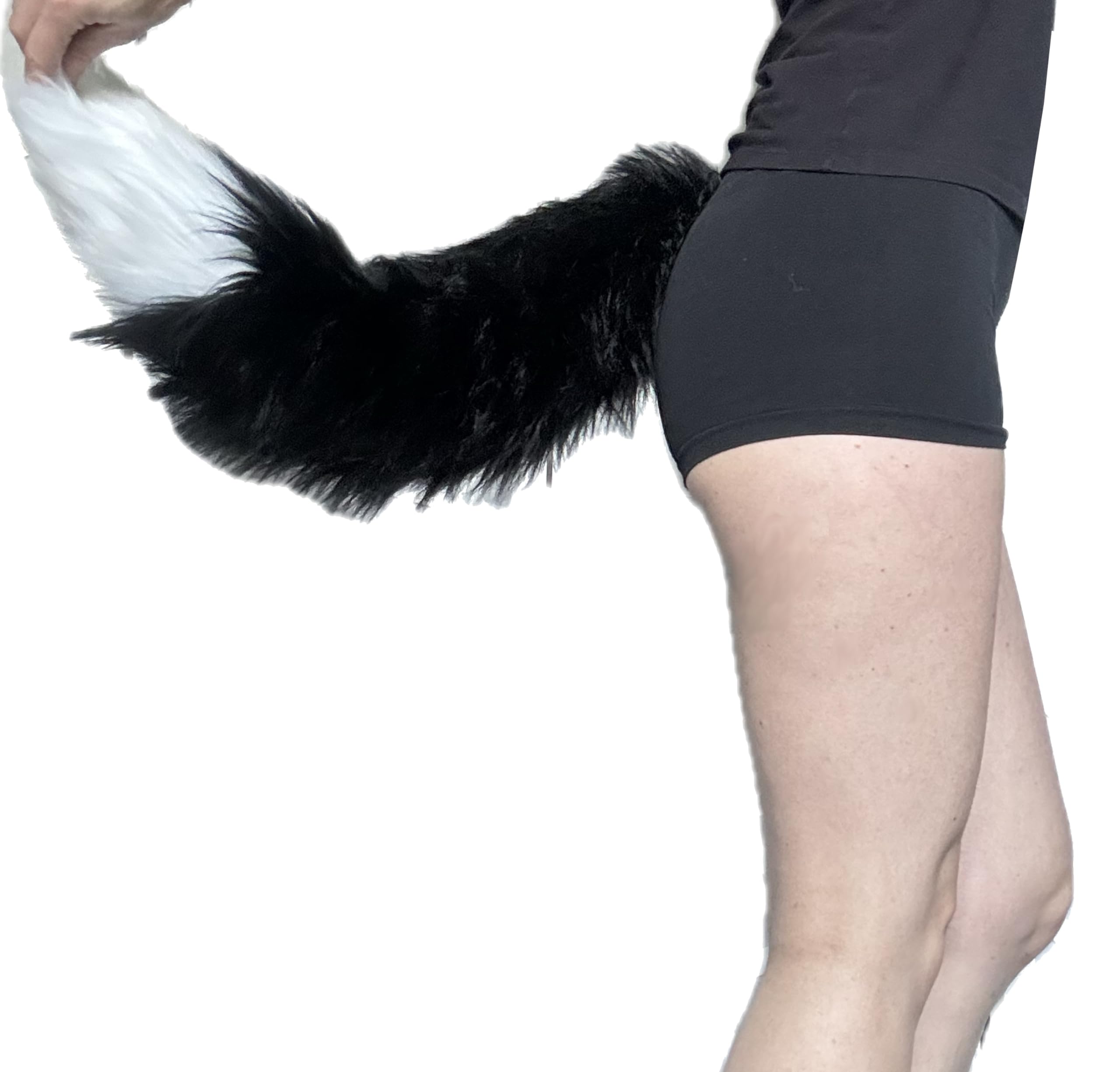 Bianna Creations fox-black faux fur tail ultra-soft for cosplay outfits.