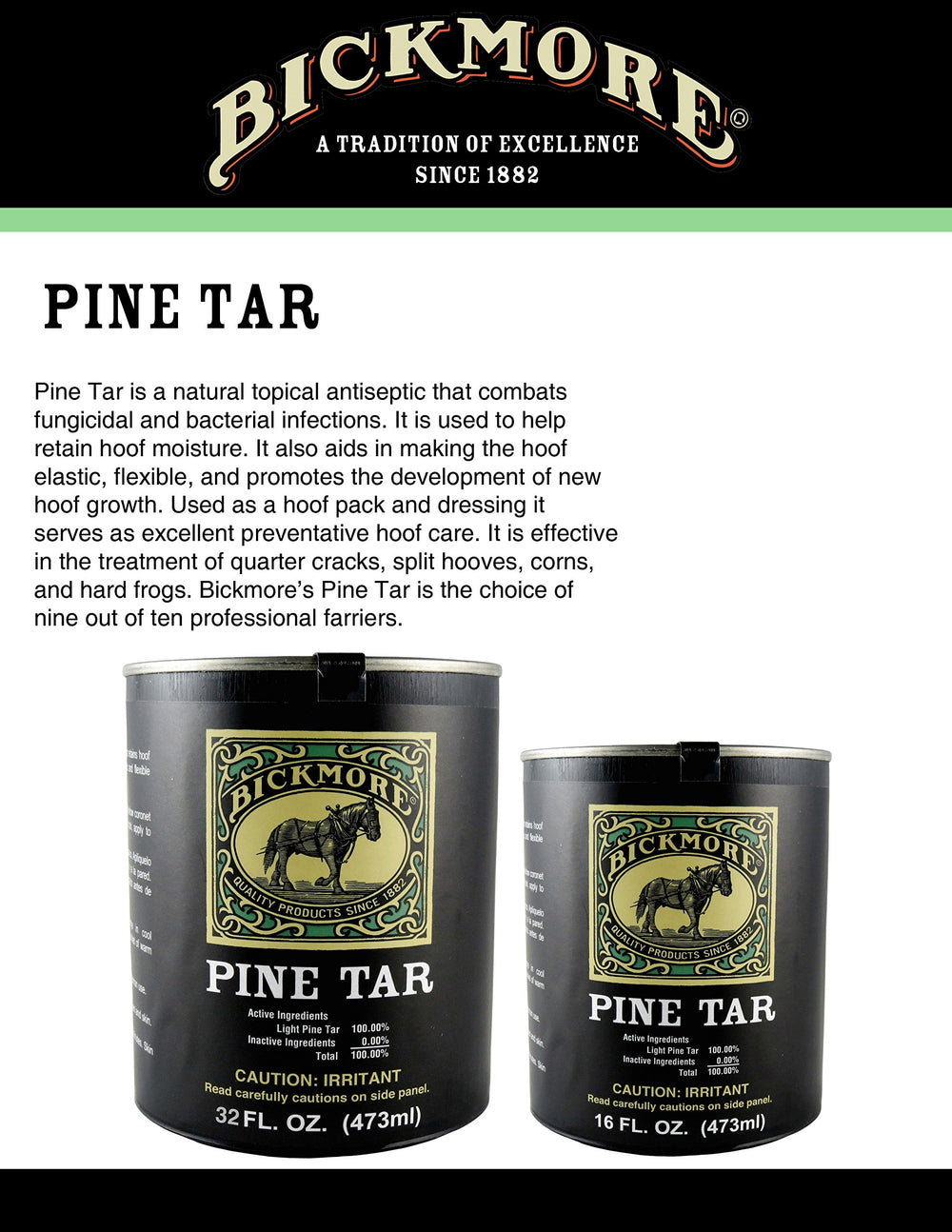 Bickmore Pine Tar horse hoof closeup shows a flexible, moisturized surface.