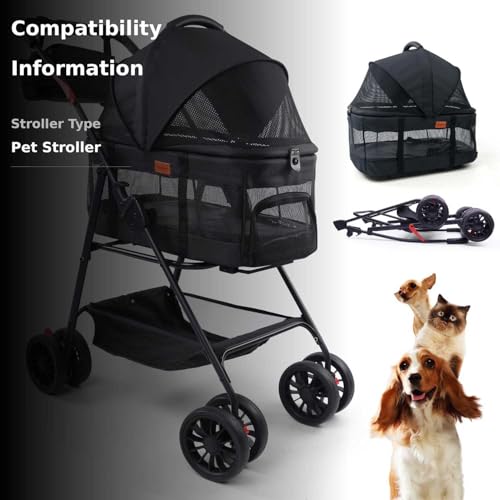 Bicystar pet carriage with max load 33 lbs illustrated during vet visit.