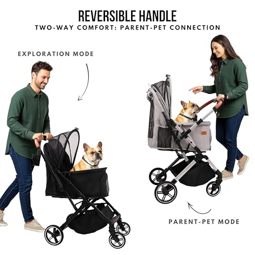 Bicystar pet stroller in car trunk shows lightweight, travel-ready design