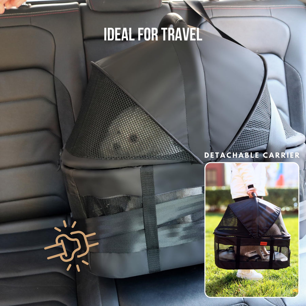Bicystar pet stroller mesh panels highlight airflow for comfortable outings.