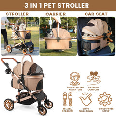 bicystar pet stroller one-touch brake engaged for safety stops