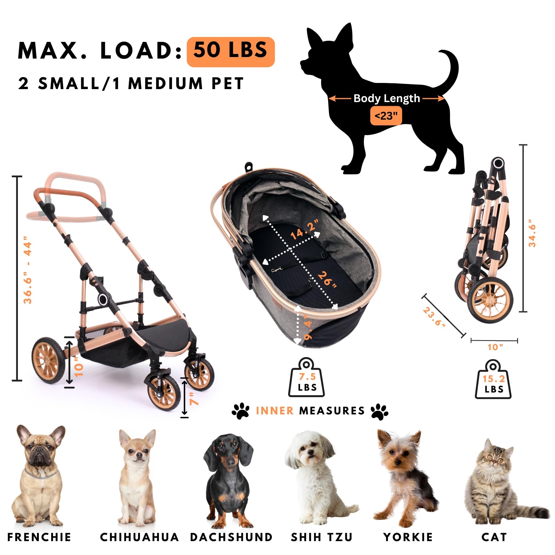 Bicystar pet stroller safety brake system for secure walks.