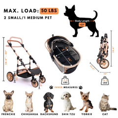 Bicystar pet stroller safety brake system for secure walks.